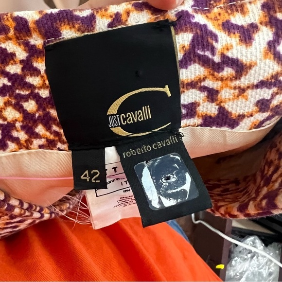 Just Cavalli Multicolor Canvas Plunge Neck Shift Dress - Picture 9 of 9